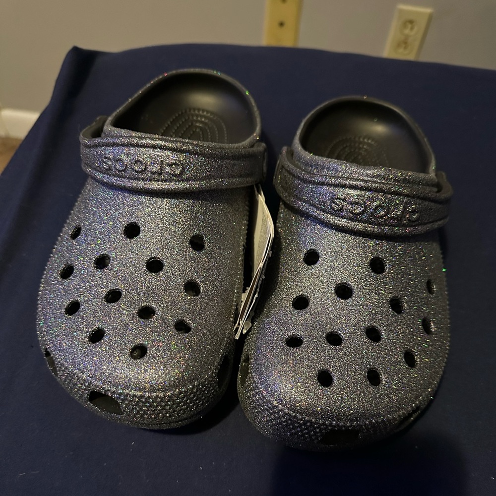 Crocs Black Glitter  Size 7